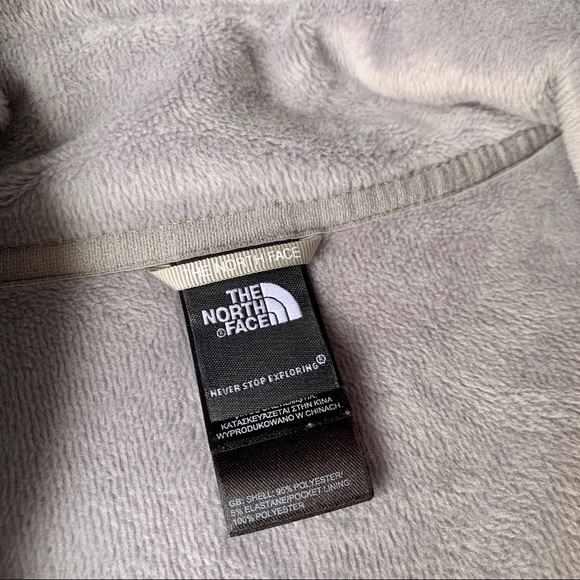 North Face Gray Plush Fleece Full Zip Jacket - Picture 4 of 6